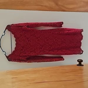 Red lace cocktail dress. Size medium